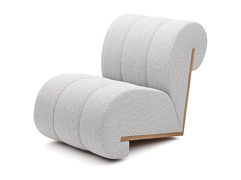 CATCH ME fauteuil, Comfortabele bekleding, 3D-stof, Hoge weerstand, Houten details, Witte kleur