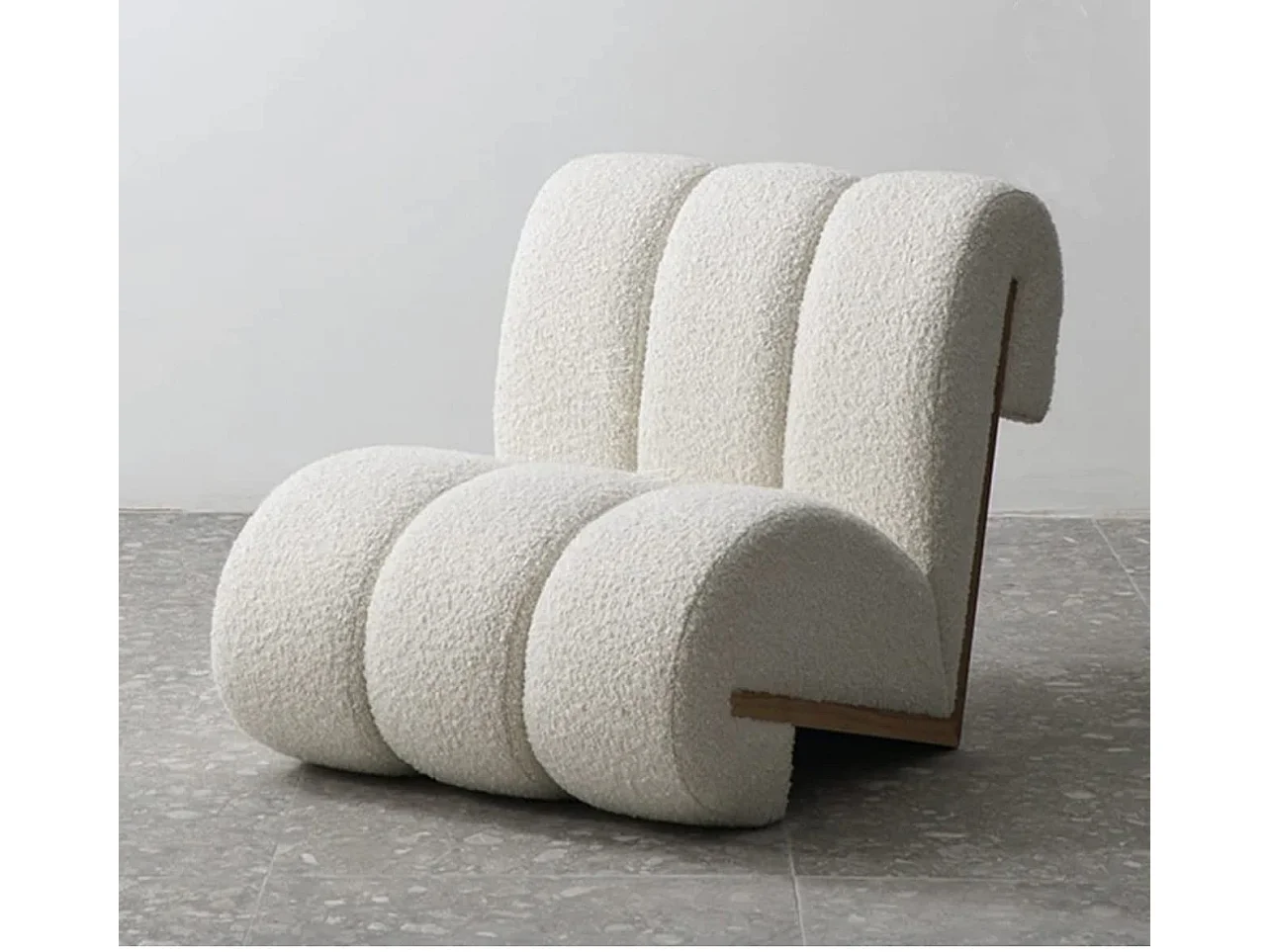 Sessel CATCH ME, Bequeme Polsterung, 3D-Gewebe, Hohe Festigkeit, Holzdetails, Weiße Farbe