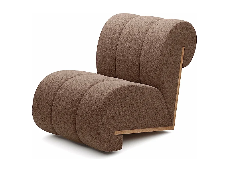 Sessel CATCH ME, Komfortable Polsterung, 3D-Stoff, Hohe Festigkeit, Holzdetails, Farbe Braun
