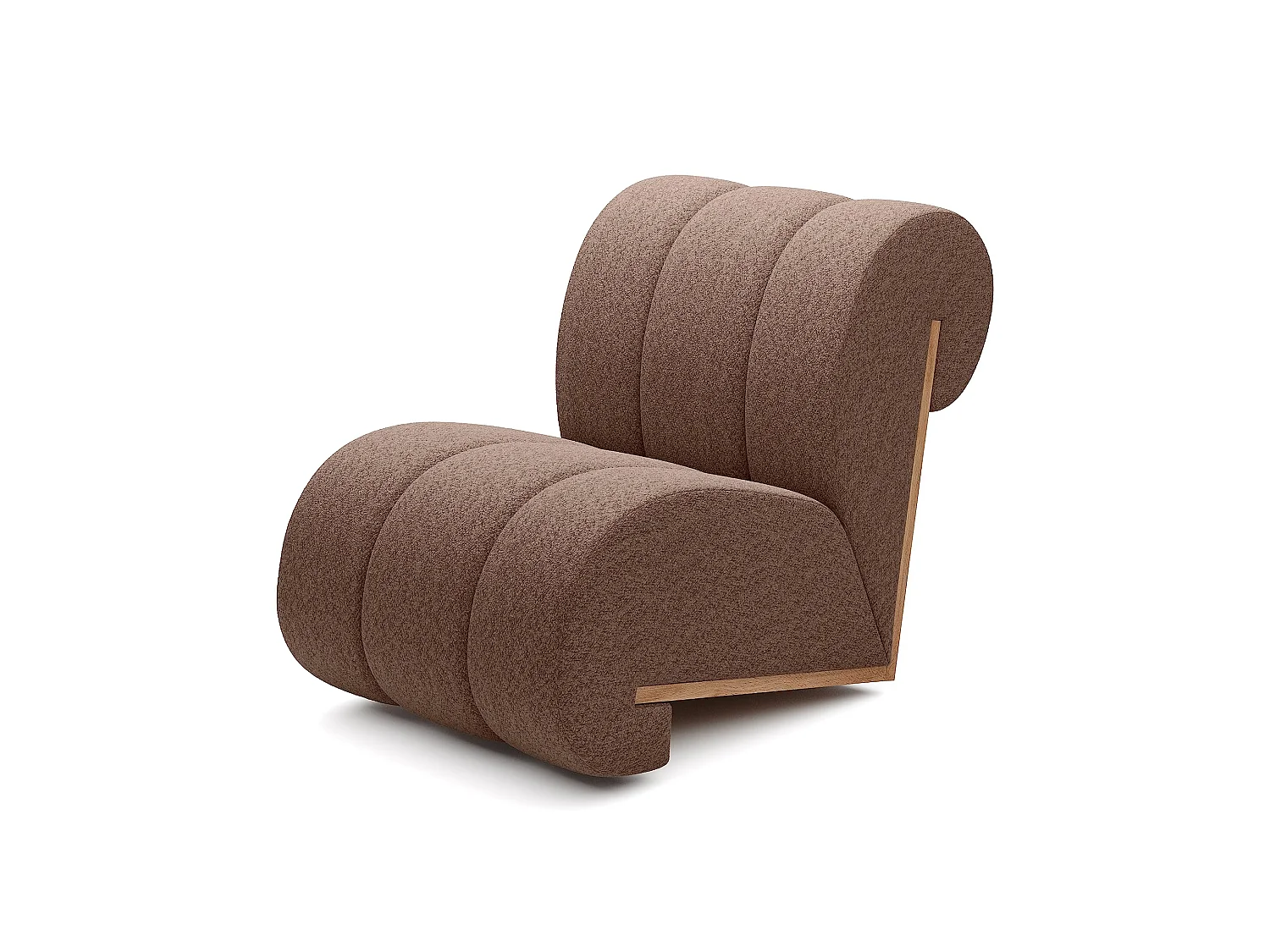 CATCH ME fauteuil, Comfortabele bekleding, 3D stof, Hoge weerstand, Houten details, Bruin