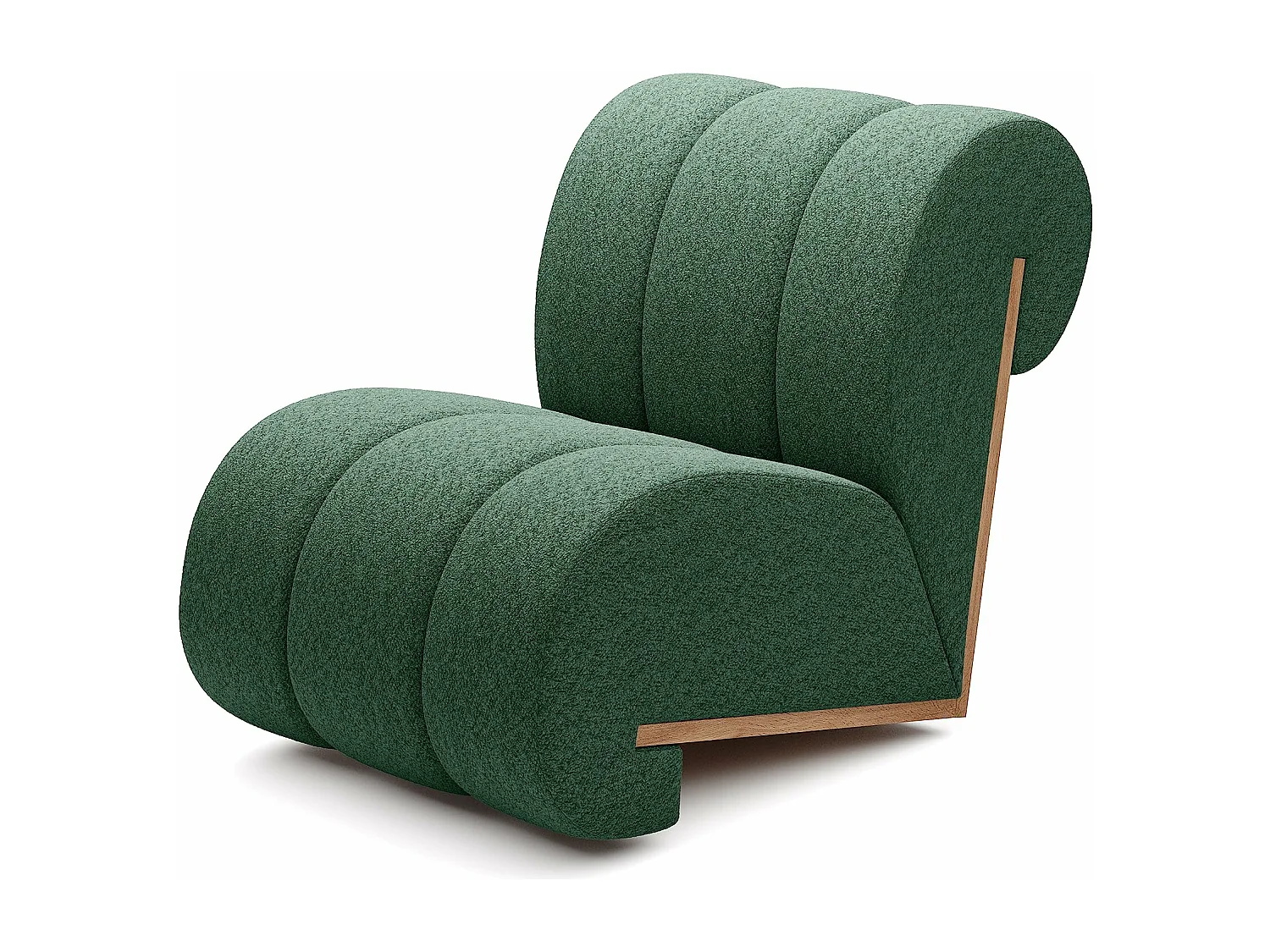 CATCH ME fauteuil, Comfortabele bekleding, 3D stof, Hoge weerstand, Houten details, Groene kleur
