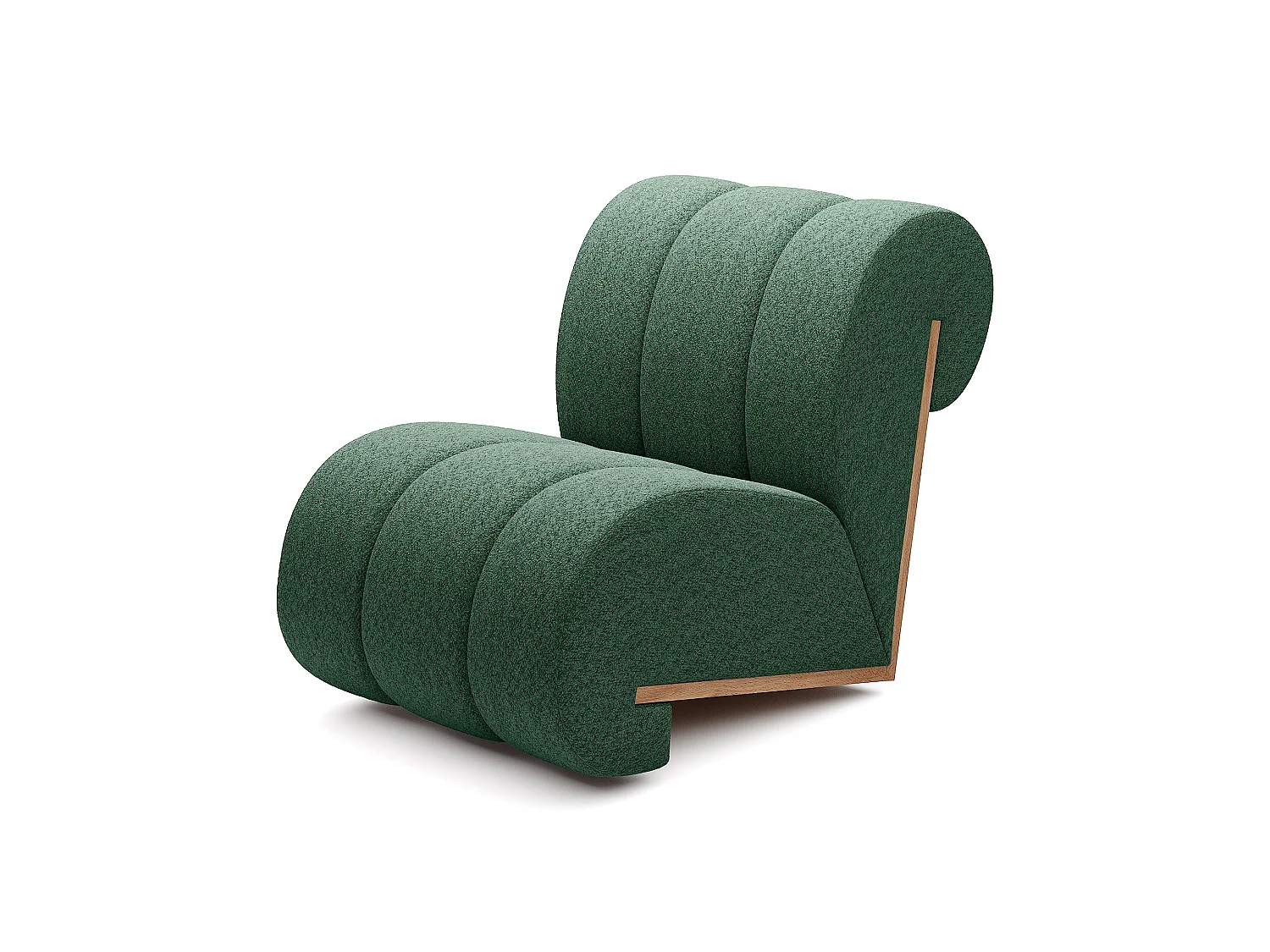 Fauteuil CATCH ME, Rembourrage confortable, Tissu 3D, Haute résistance, Détails en bois, Couleur verte