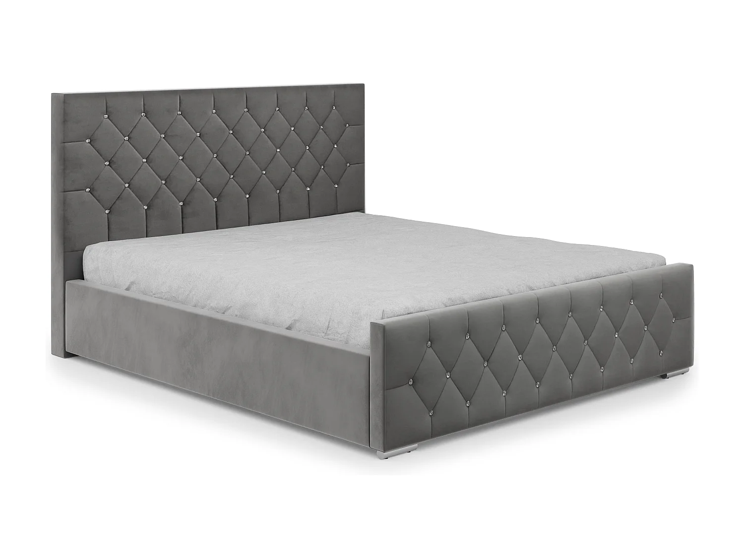 DomoHome - Nowoczesne łóżko tapicerowane Mona I, wysokiej jakości tkanina, skrzynia, elegancki półokrągły wzór 200x200 cm, jesion