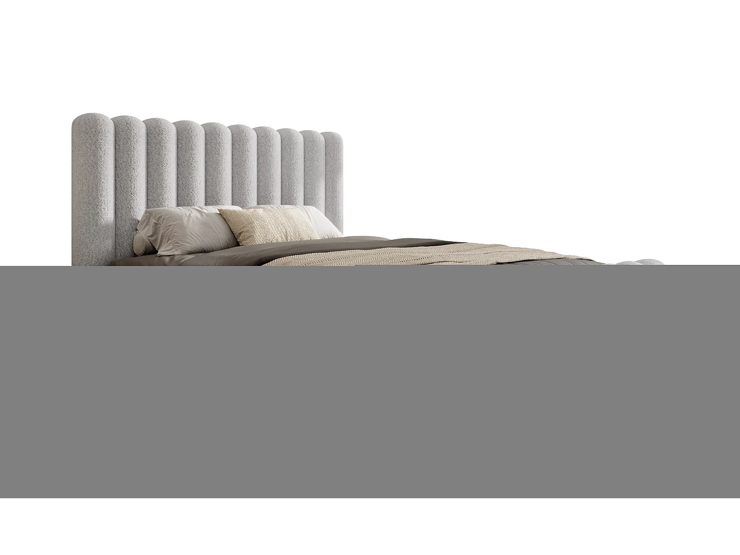 Łóżko tapicerowane Mona VII DomoHome, nowoczesna rama z dużą skrzynią, tkanina łatwa w pielęgnacji, 140x200 cm, JESION