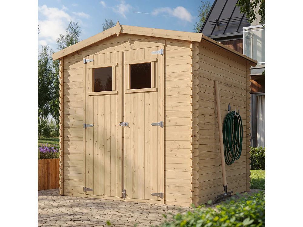 Abri de jardin en bois -  I216xL206xH218 cm/ 3.53 m2 -  TIMBELA M343