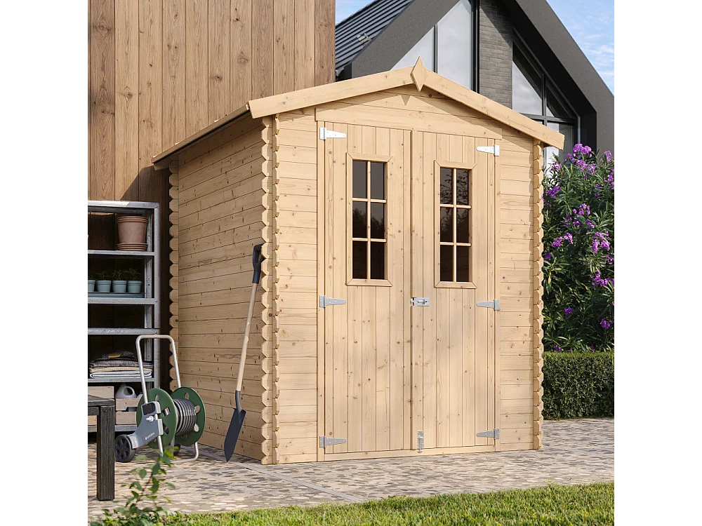 Abri de jardin en bois avec sol traité - I186xL196xH218 cm/ 2,82 m2 - M320C+M320G