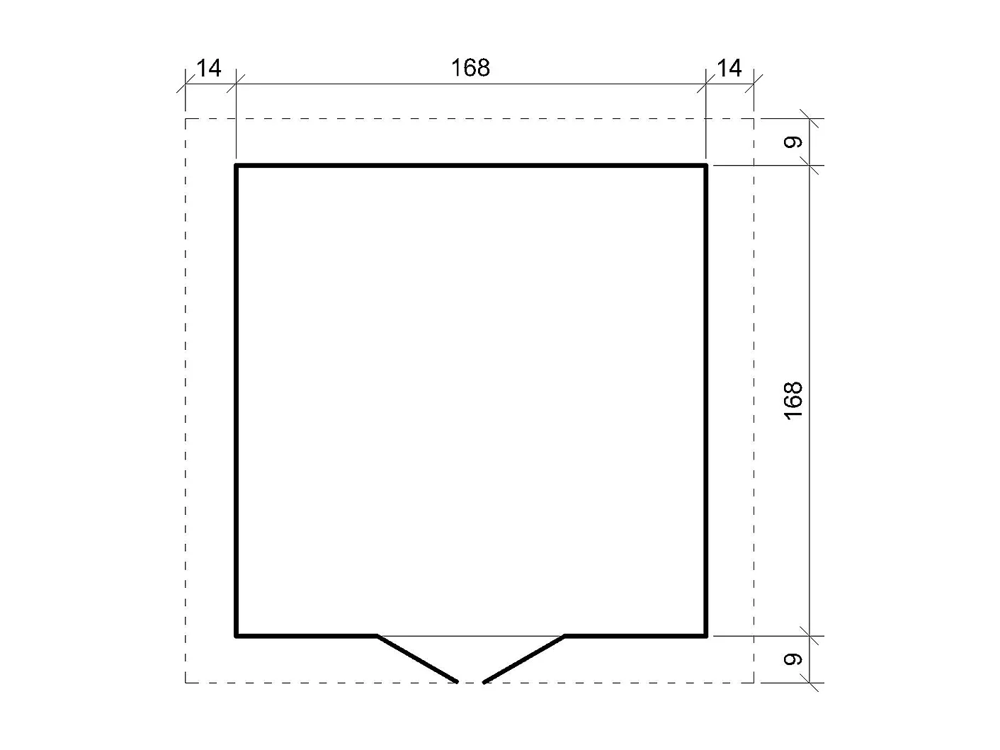 Abri de jardin en bois - I186xL196xH218 cm/ 2,82 m2 - M320C