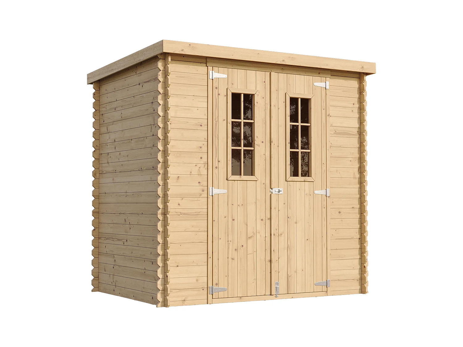 Abri de jardin en bois AVEC SOL TRAITÉ TIMBELA M311C+M311G - l204xL142xH200cm/2.22m2