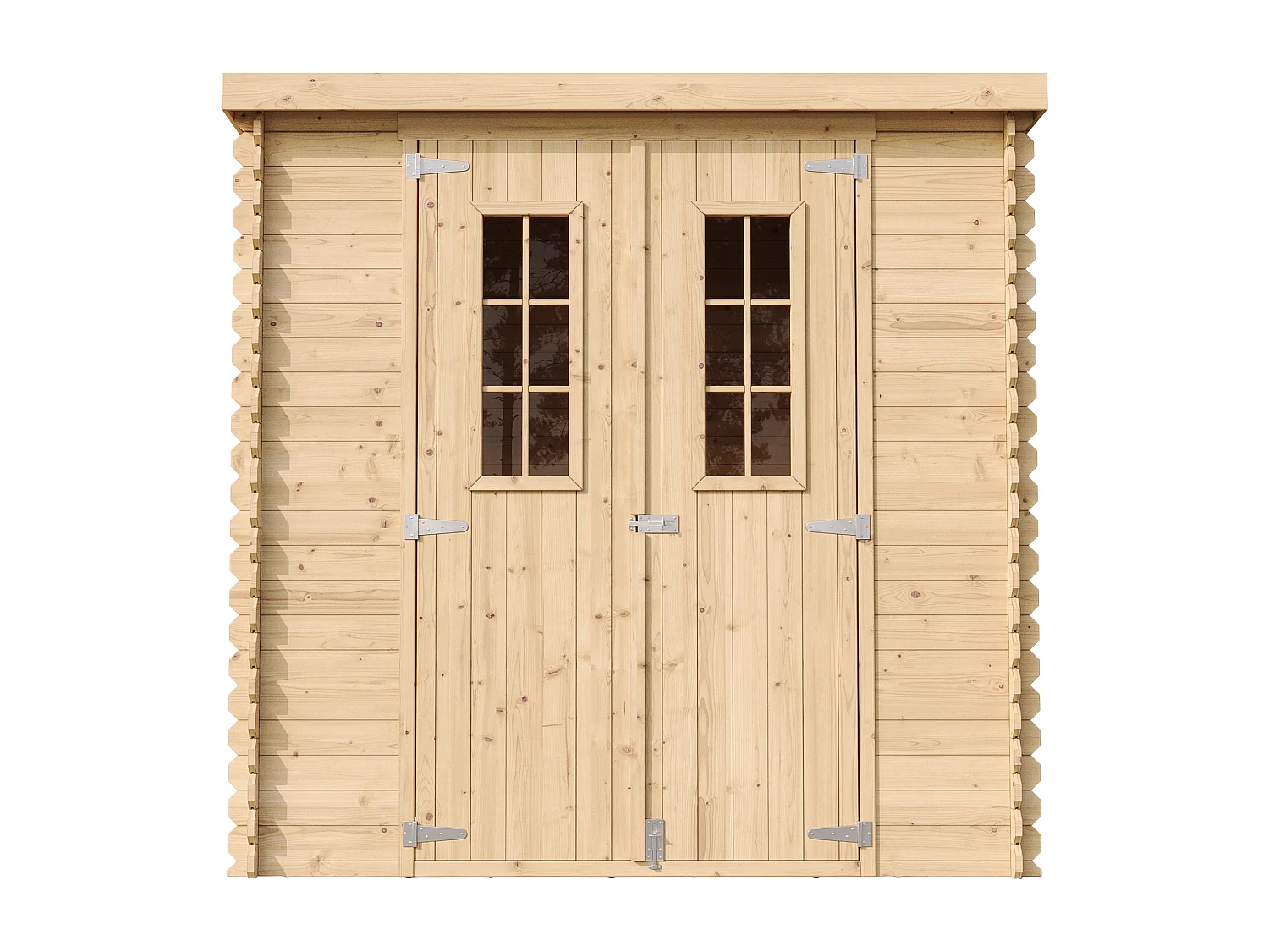 Abri de jardin en bois AVEC SOL TRAITÉ TIMBELA M311C+M311G - l204xL142xH200cm/2.22m2
