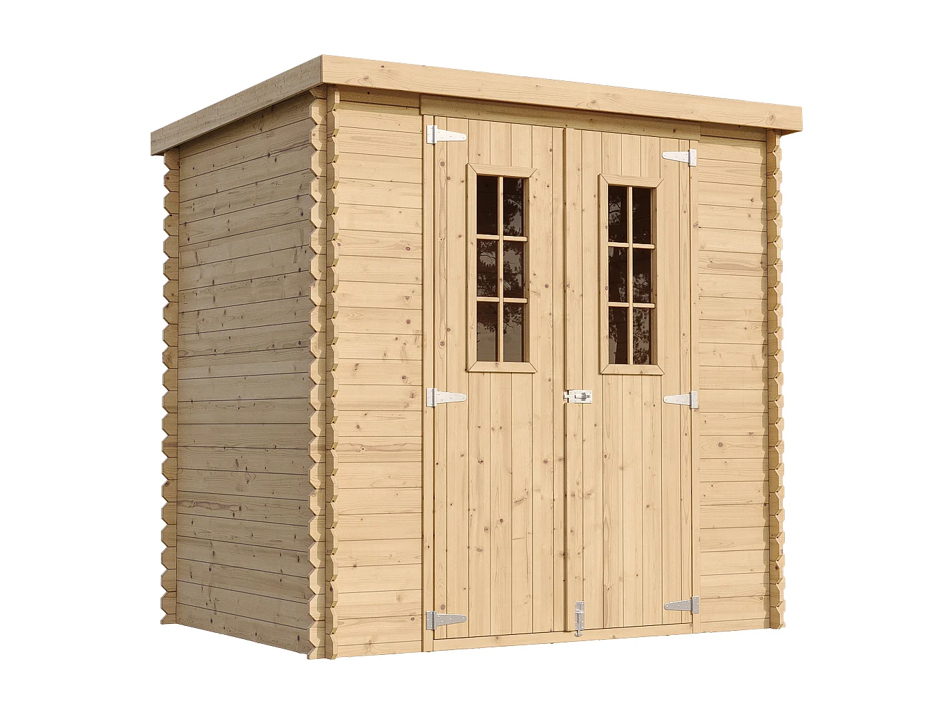 Abri de jardin en bois avec sol traité - l204xL142xH200cm/2.22m2 - M311C+M311G