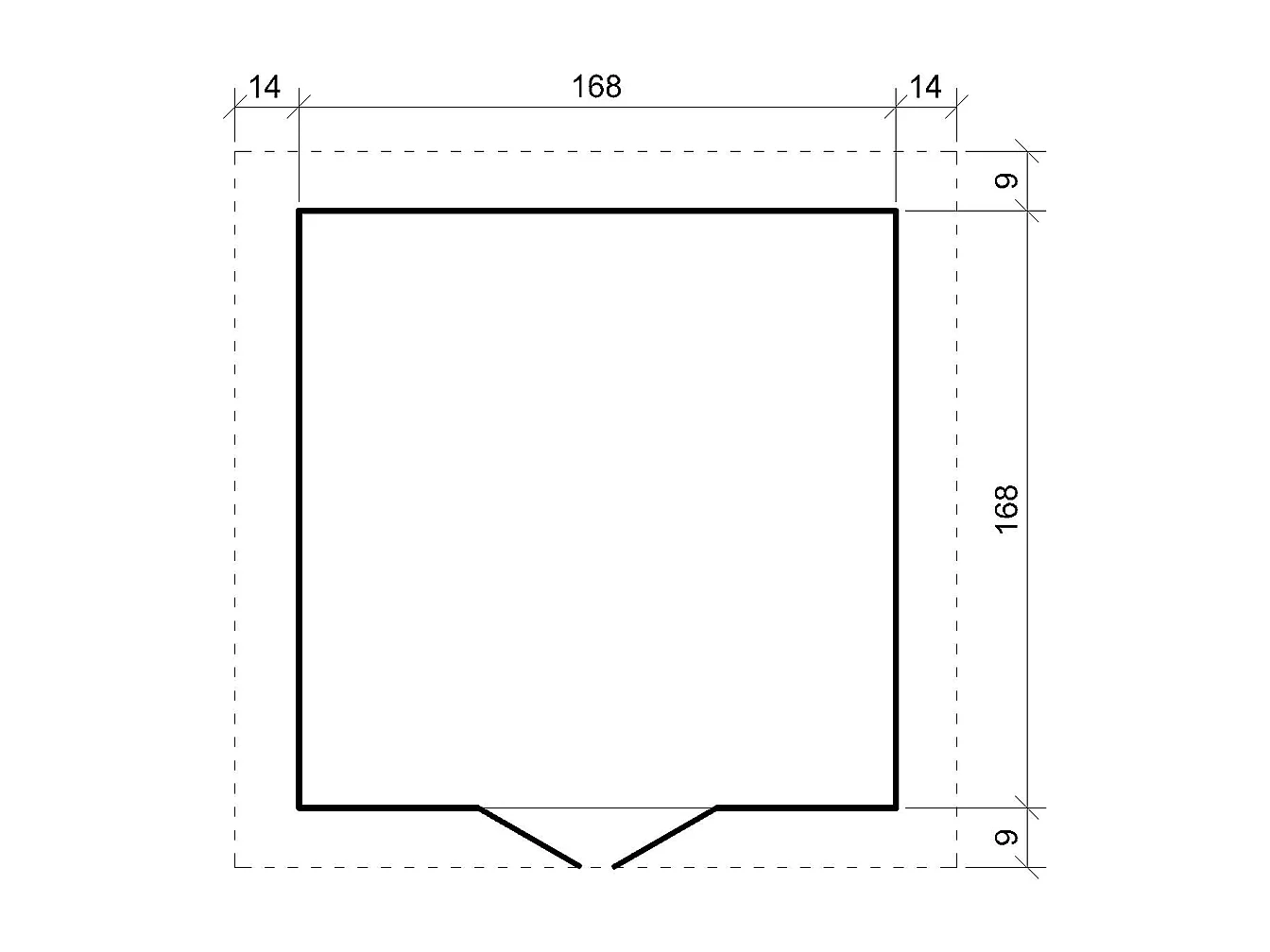 Abri de jardin en bois - I186xL196xH218 cm/ 2,82 m2 - M320F