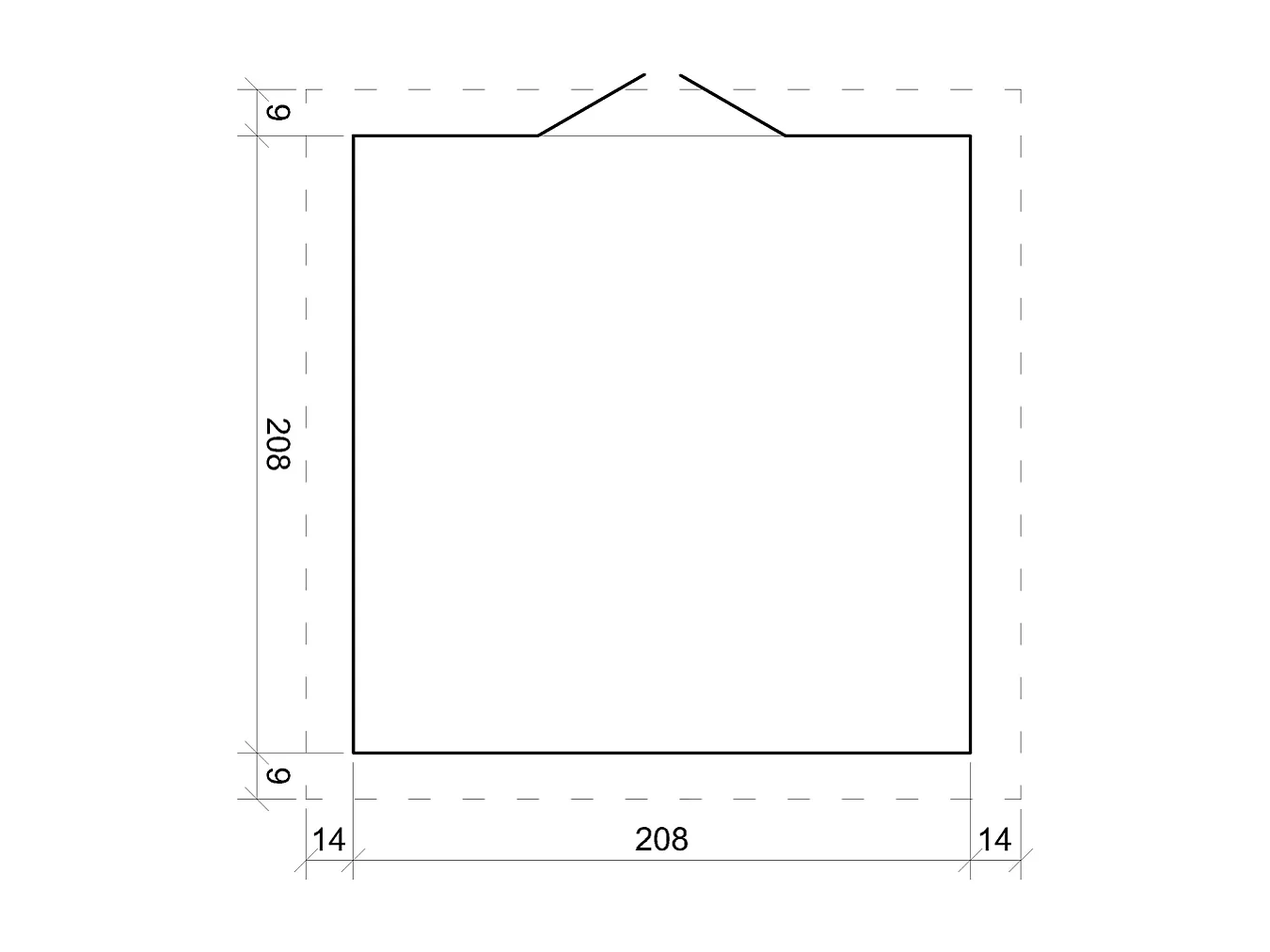 Drewniana szopa ogrodowa - H218 x 236 x 226 cm - 4 m2 - M369C