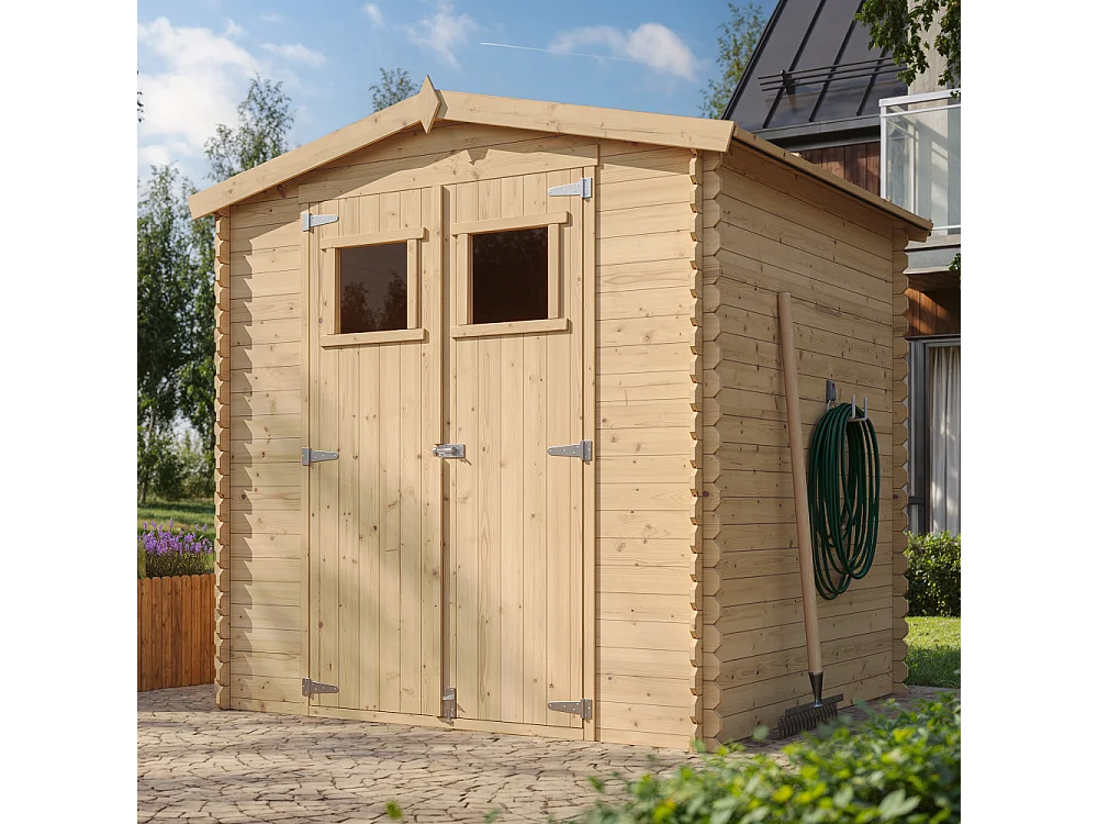 Gartenhaus holz mit boden imprägnierte - B216xL206xH216 cm / 3.53 m² - M343+M343G