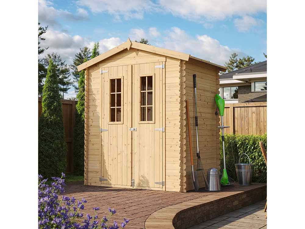 Abri de jardin en bois avec sol traité - I196xL136xH218 cm/ 1.98 - M367C+M367G