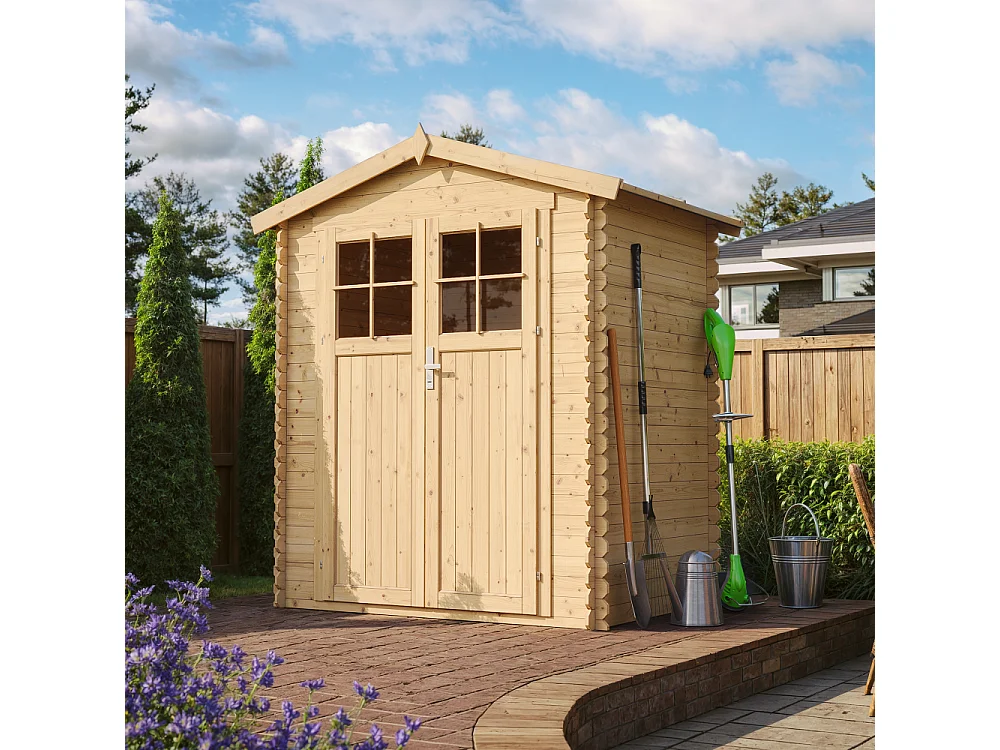 Abri de jardin en bois avec sol traité - I196xL136xH218 cm/ 1.98 - M367F+M367G
