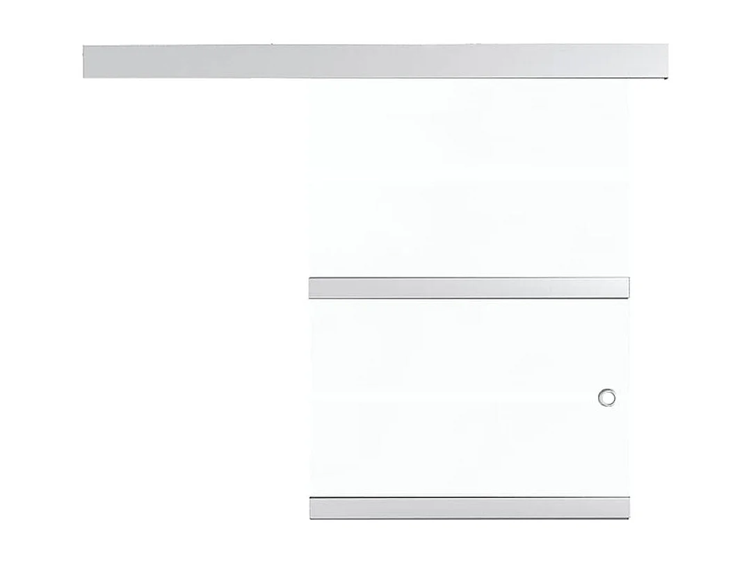 Porte coulissante Verre ESG et aluminium 76x212 cm Argenté - Design Moderne