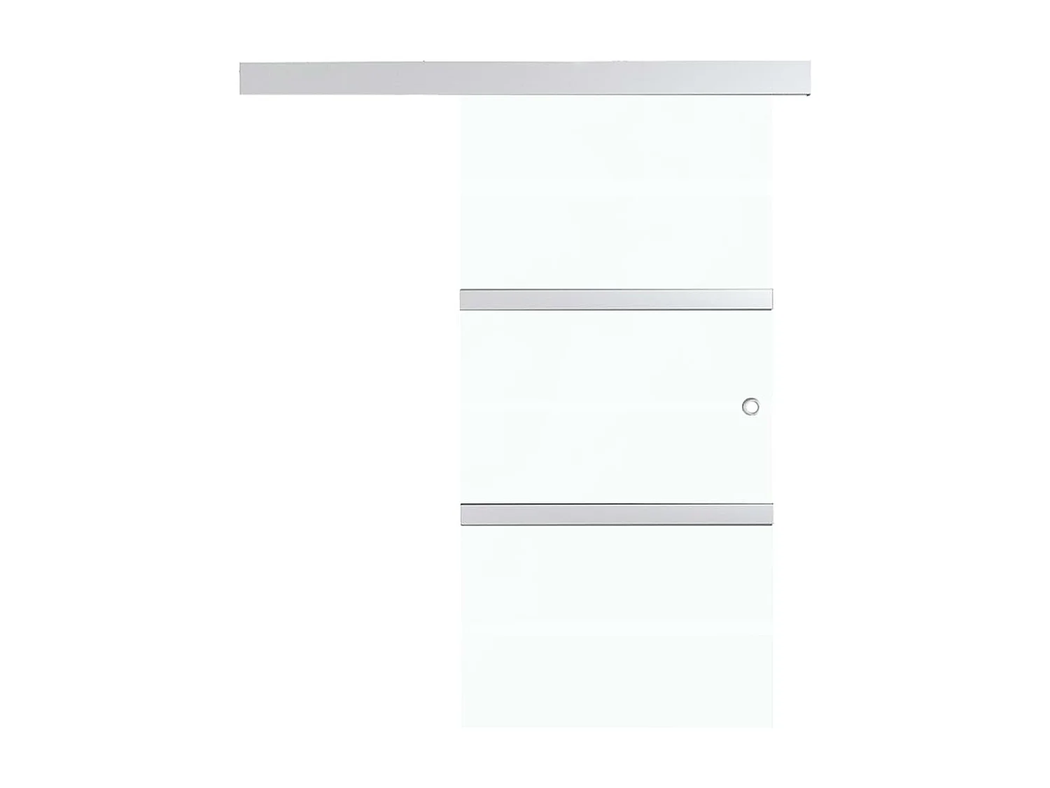 Porte Coulissante Verre ESG Aluminium 76x205 cm avec Butées Souples