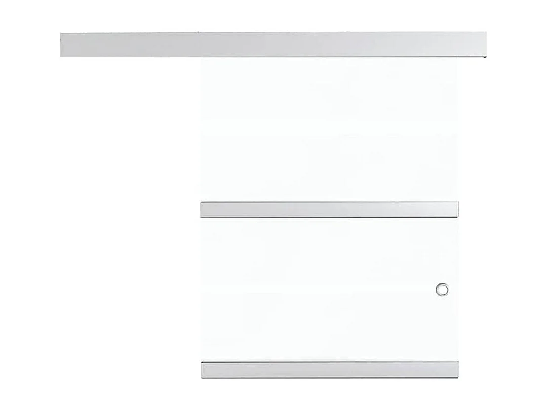 Porta de correr Vidro Temperado e Alumínio 102,5x212 cm Prateado - Design Elegante, Silenciosa, Leve