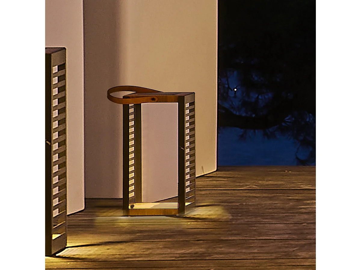 Lanterne solaire FERIAN Noir Metal H35cm