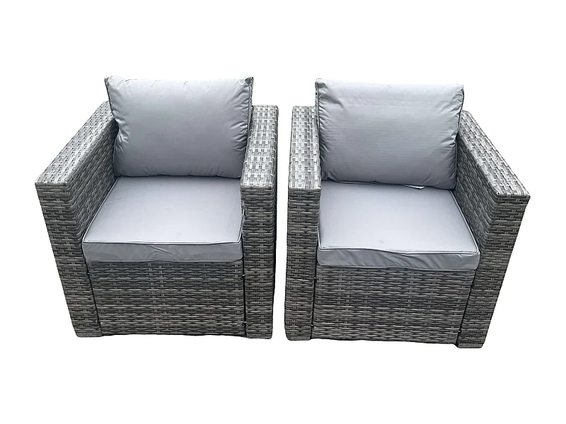 2 Stück Polyrattan Stuhl Sofa Gartenmöbel im Freien Einzelner Sessel