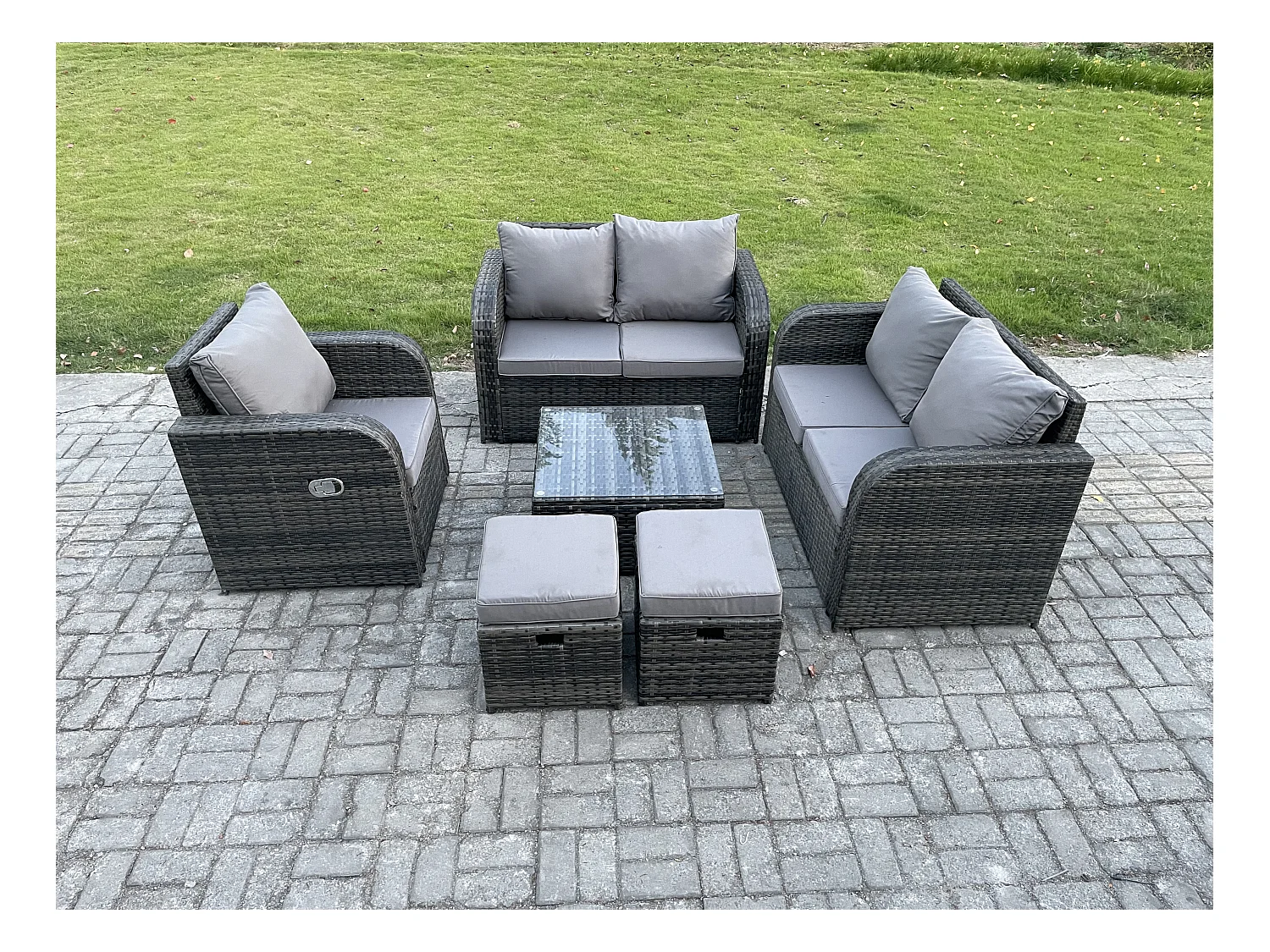 Möbe Gartenmöbel set für den Balkon Terrasse 7-Sitzer lounge set