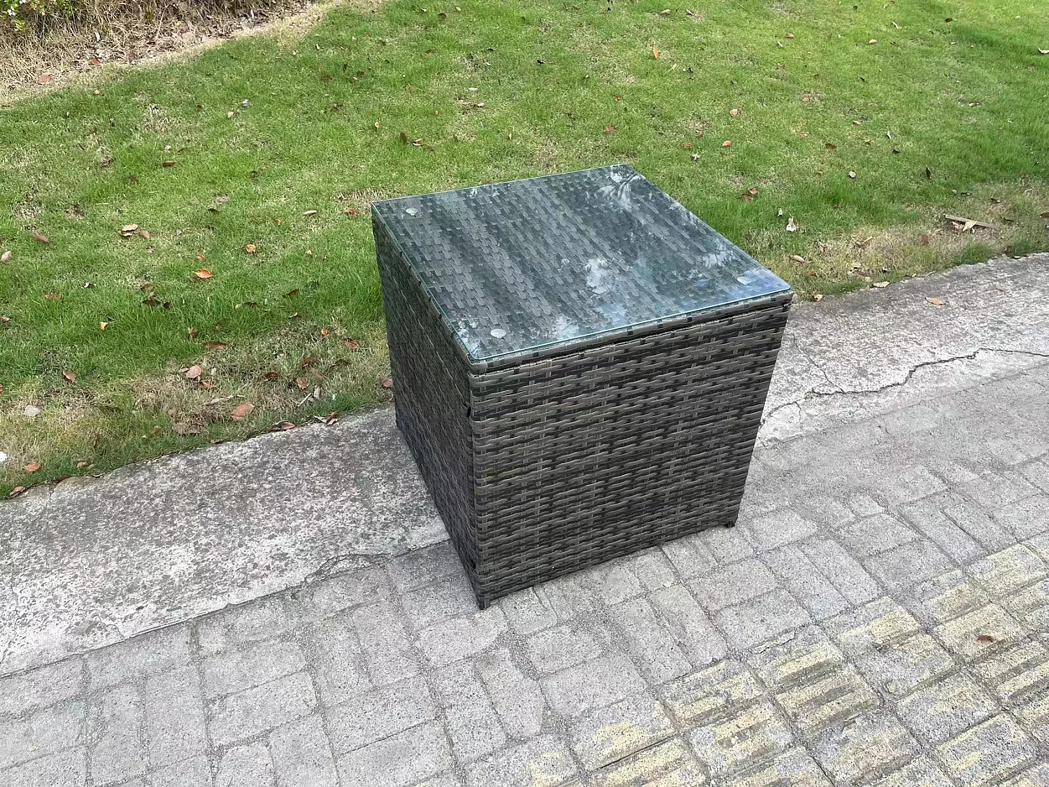 Gartenset im Freien mit Couchtisch Polyrattan Dunkelgrau 11-Sitzer