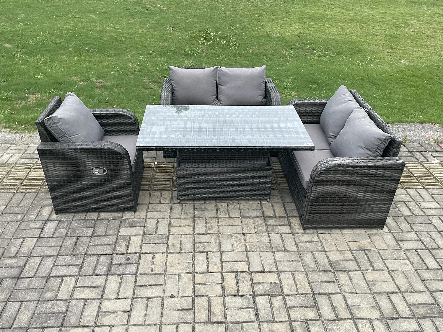 Polyrattan Gartenmöbel Set mit Esstisch 5-Sitzer