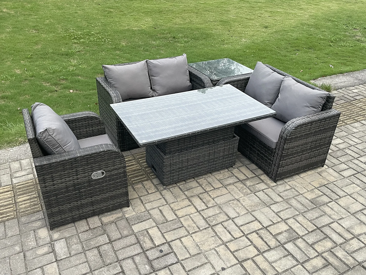 Polyrattan Gartenmöbel Set mit Esstisch 5-Sitzer