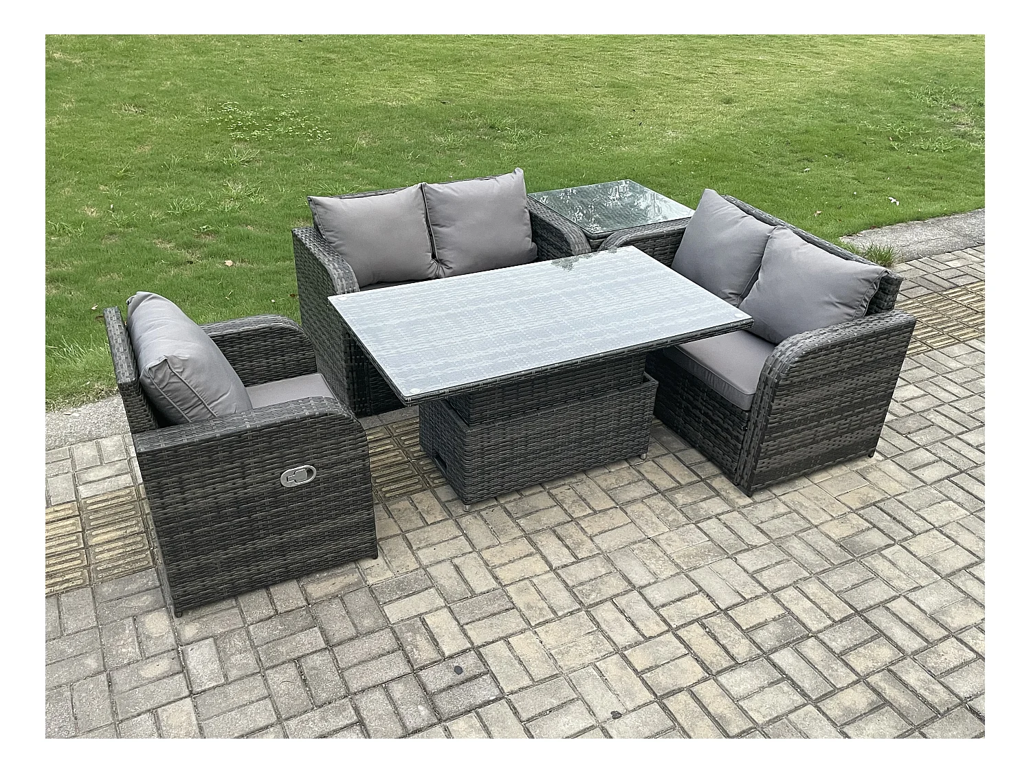 Polyrattan Gartenmöbel Set mit Esstisch 5-Sitzer