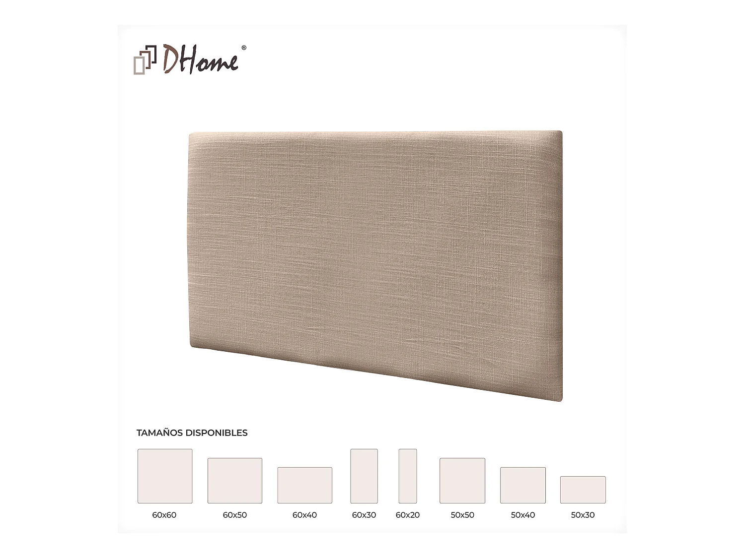 DHOME Panneaux Tapissés en Lin Autoadhésifs pour Mur Acoustiques Absorbants Protection Contre les Impacts Têtes de Lit Décoration (Terre, 50x40cm)