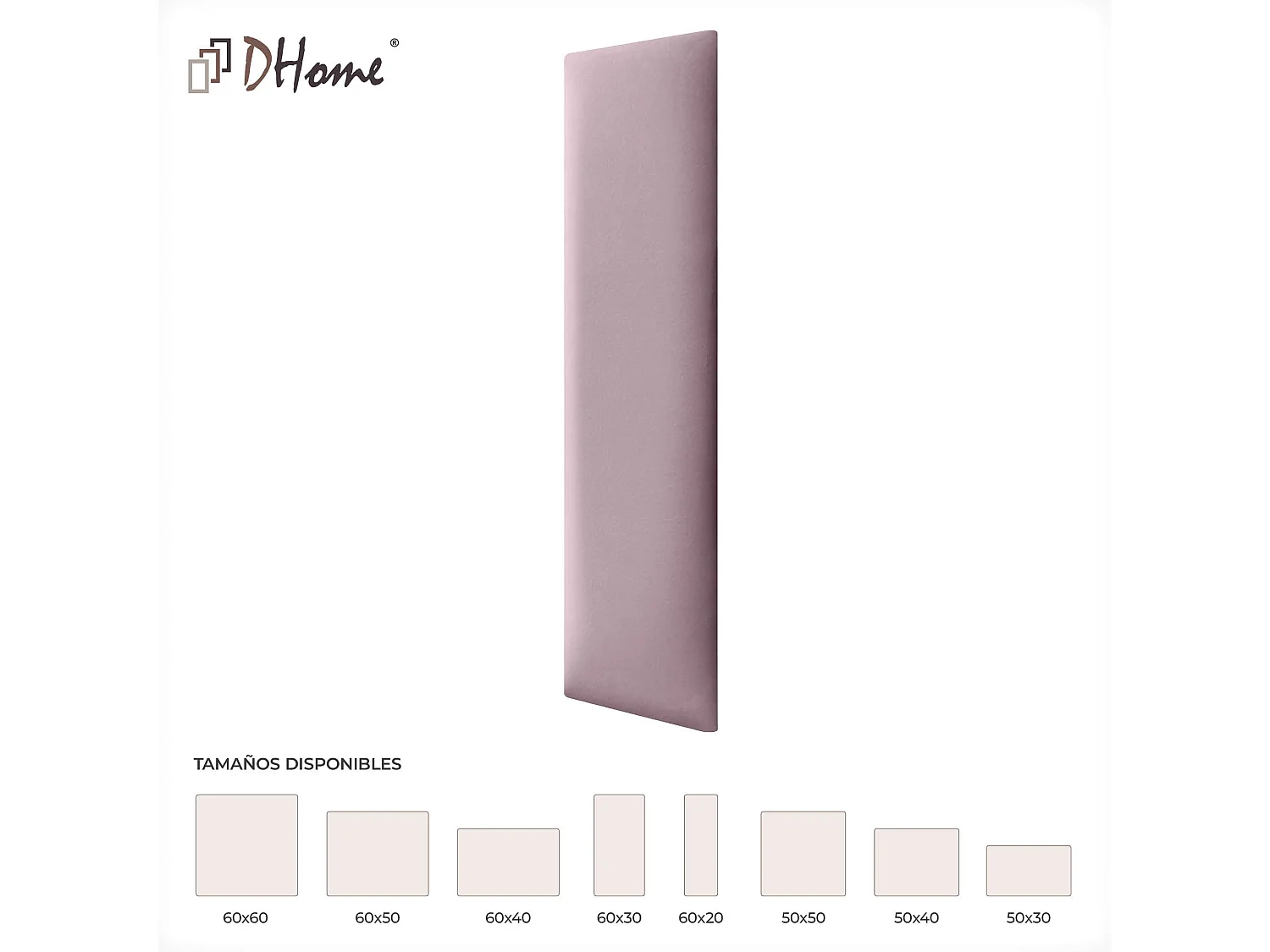 DHOME Gepolsterte Premium-Samt-Selbstklebepaneele für Wände Akustisch, schallabsorbierend, stoßfest, Kopfteil (Lachsrosa, 60x20cm)