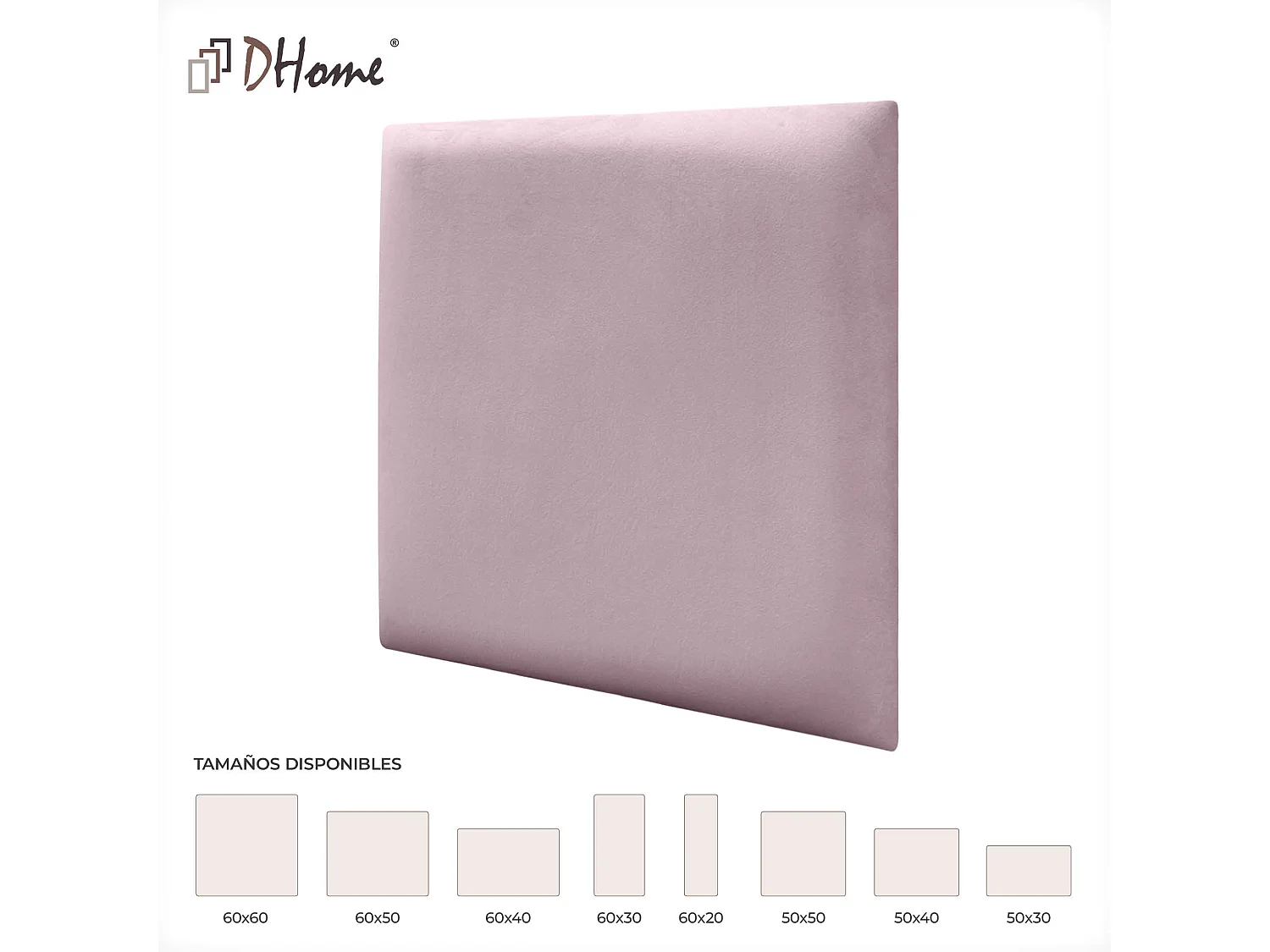 DHOME Panneaux Rembourrés en Velours Premium Autoadhésifs pour Mur Acoustique Absorbant Protection Contre les Chocs, Tete de lit (Saumon, 50x30cm)
