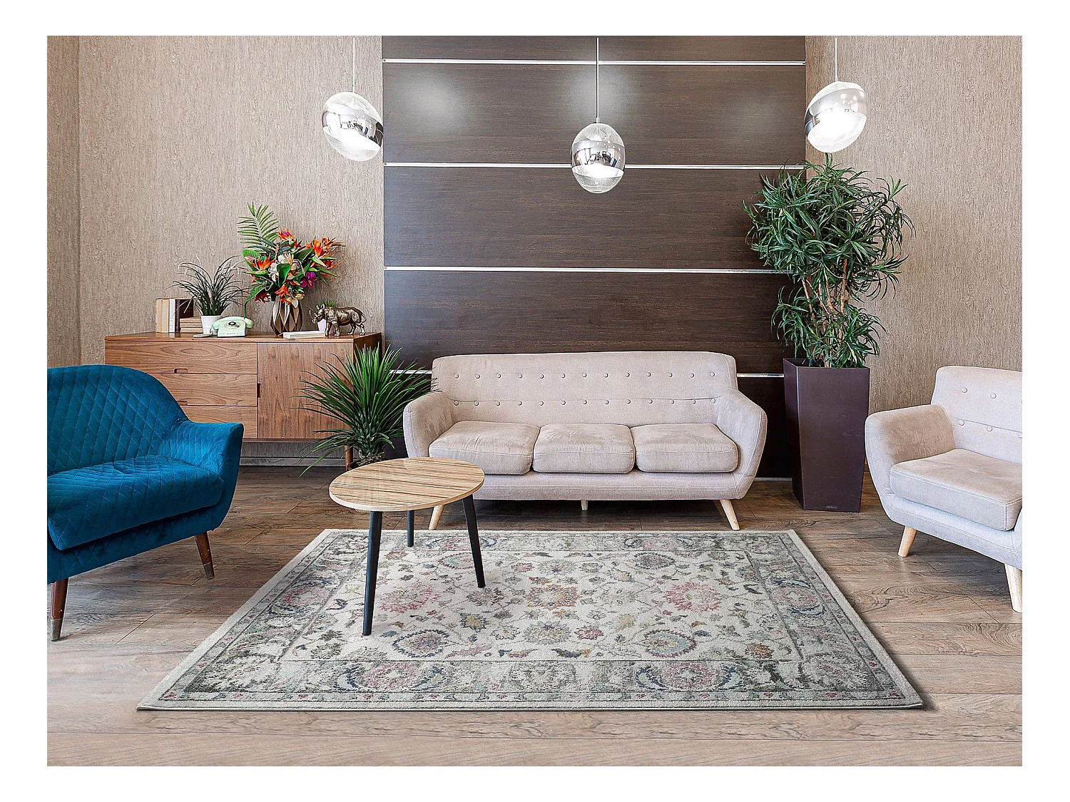 Kurzflorteppiche - vintage - mehrfarbig - 200x290 cm - PARMA
