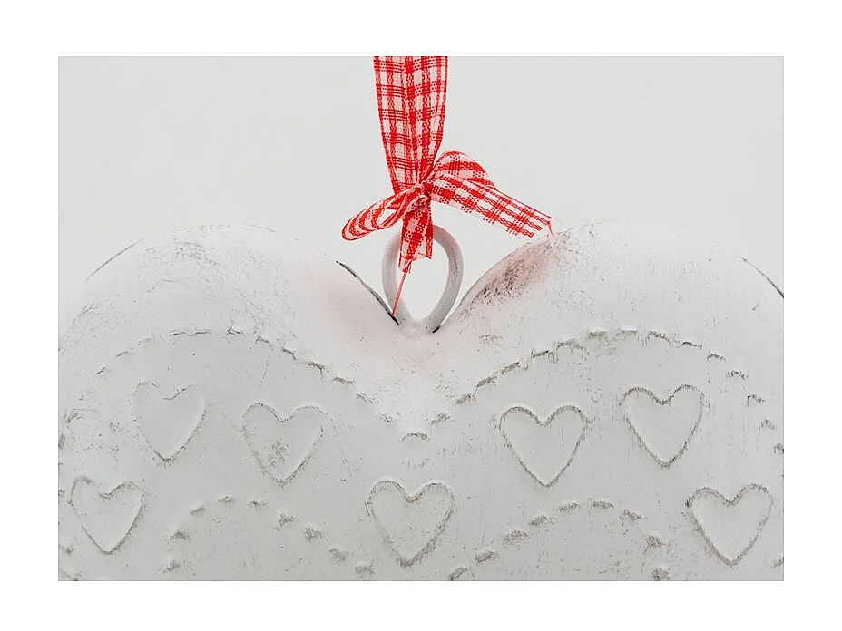 Coeur en métal laqué blanc Lot de 2