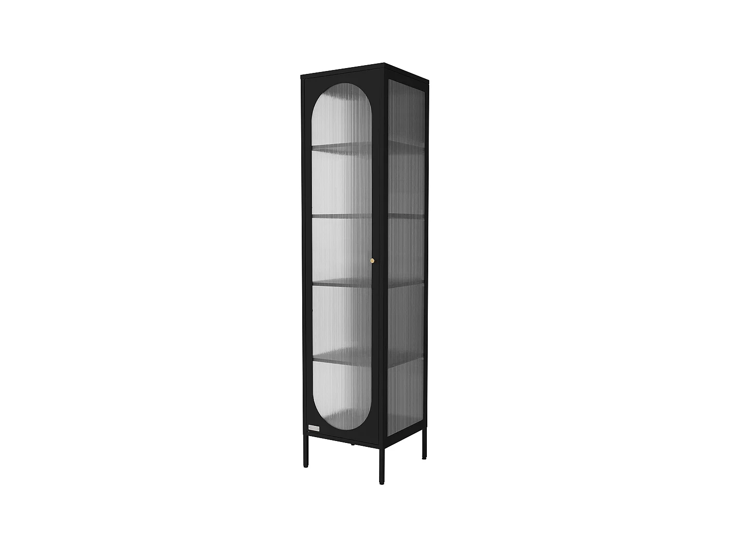 Vitrine armoire haute sur pieds réglables en hauteur bibliothèque buffet noir