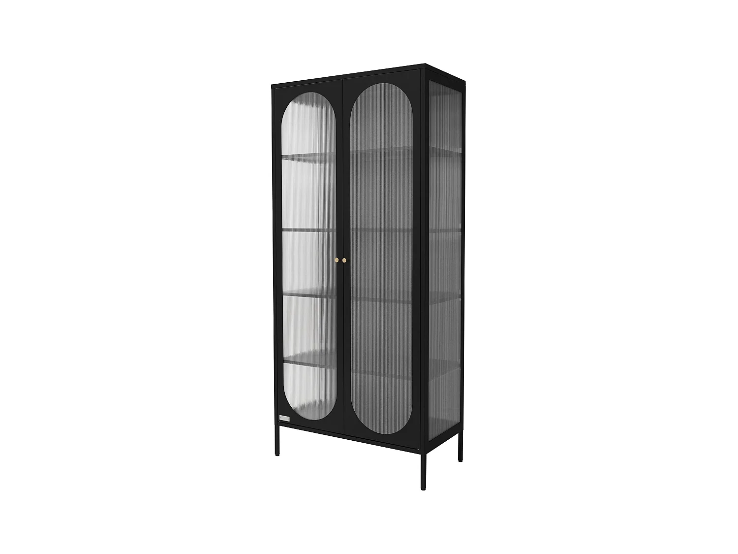 Vitrine sur pied armoire haute meuble de salon noir plaque en polycarbonate