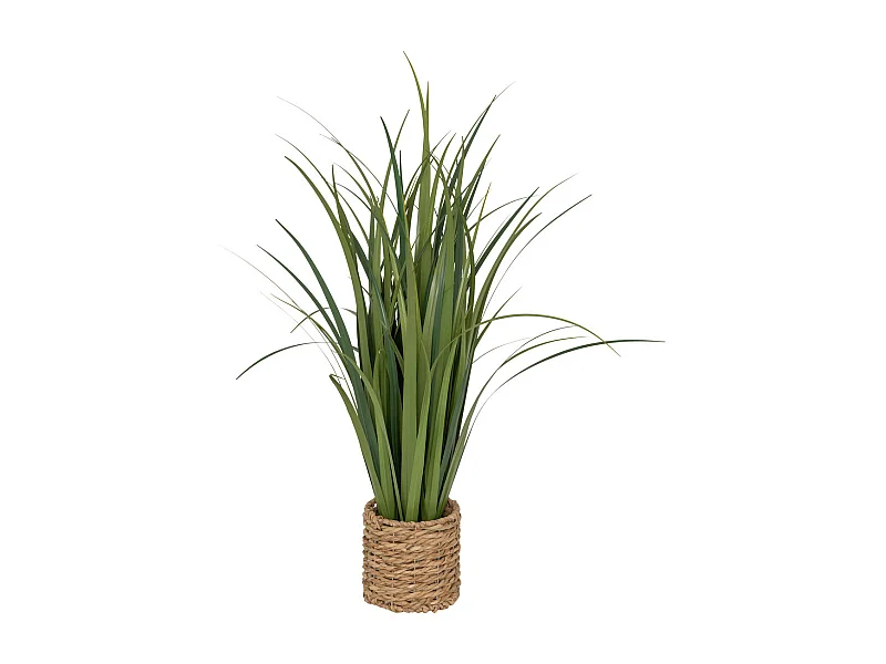 Plante artificielle Bouquet de Lin dans un pot en fibres naturelles H 91 cm