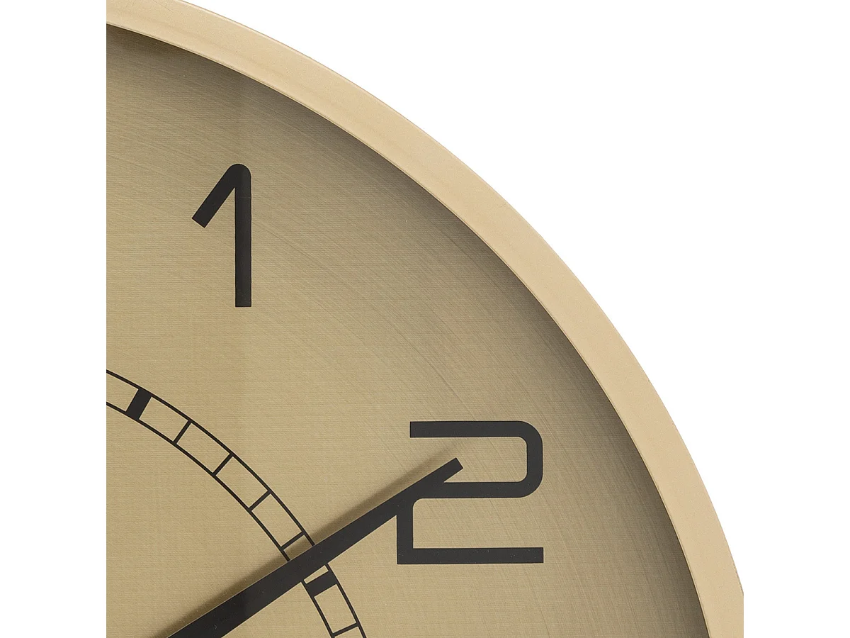 Pendule murele forme Gousset en Métal doré D 53 cm