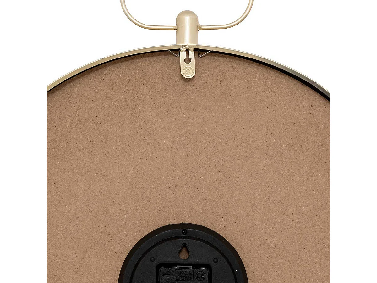 Pendule murele forme Gousset en Métal doré D 53 cm