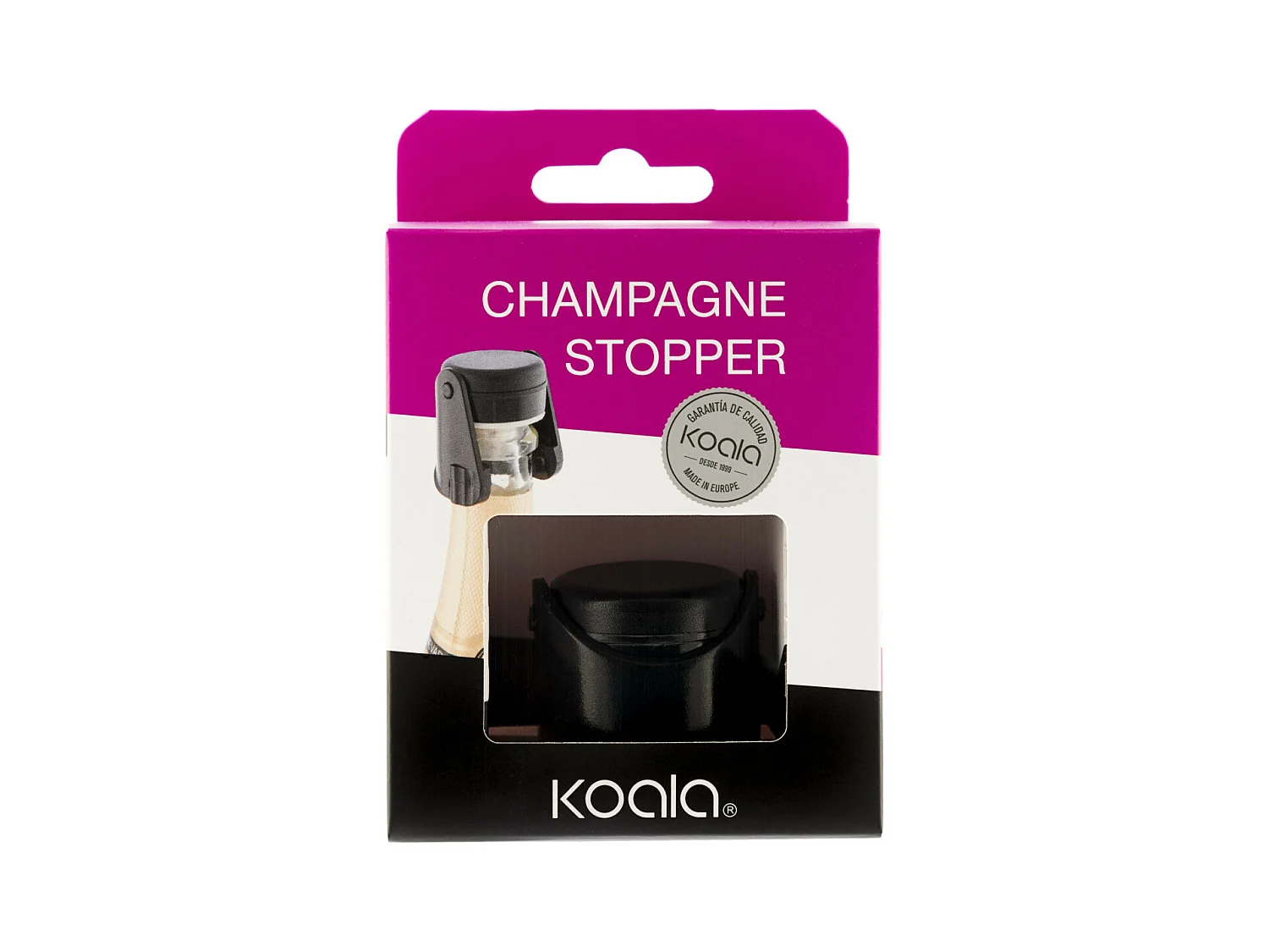 Schwarzer Champagnerkorken Taste von Koala - Bewahren Sie die Frische Ihrer Perlen!