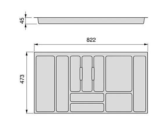 Range-couvert compatible Optima Vertex Concept 90 x 50 cm