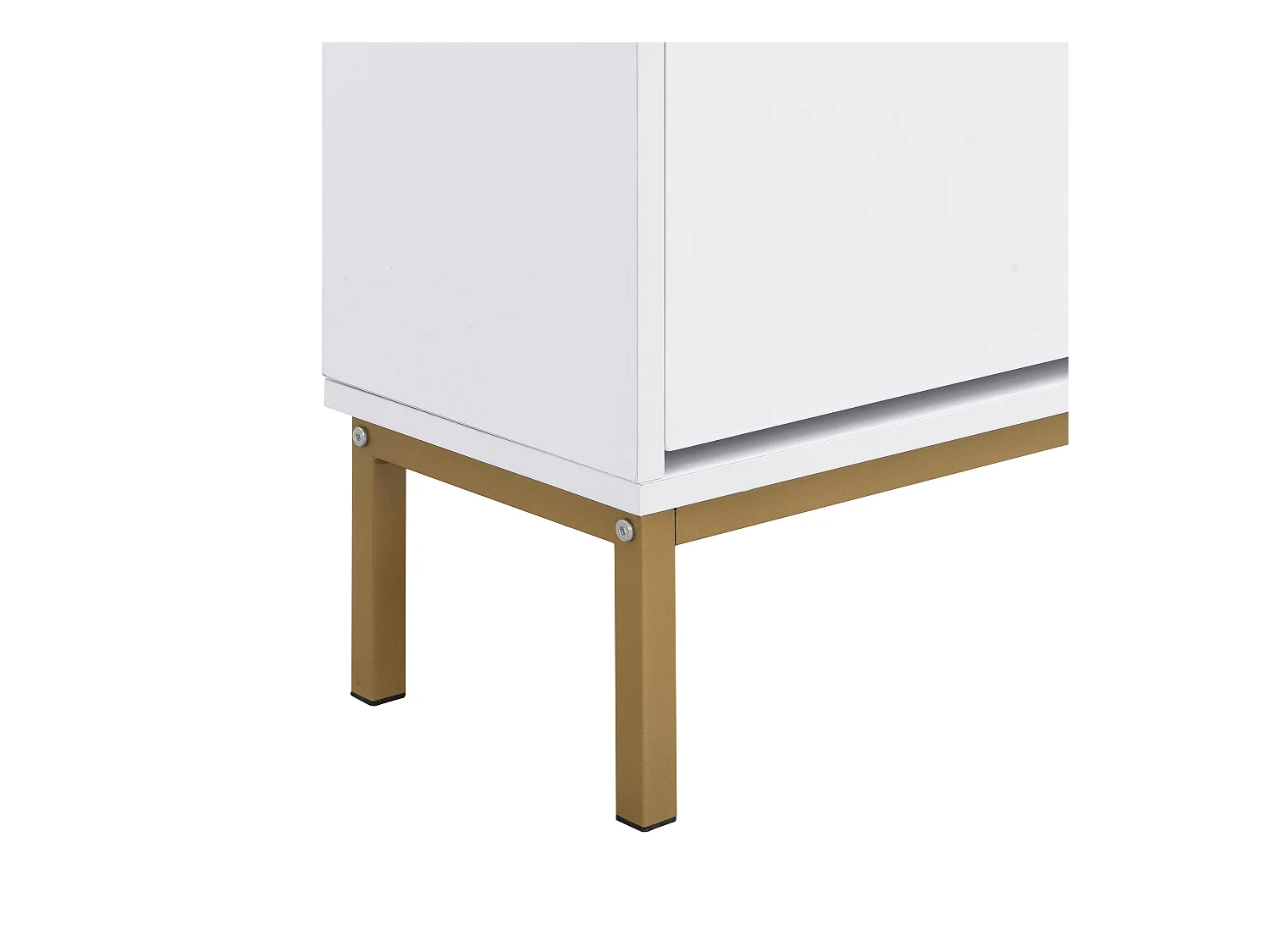 Meuble à chaussures avec 4 portes et tabouret à langer - 105 x 25 x 115.5 cm - MDF - Blanc brillant