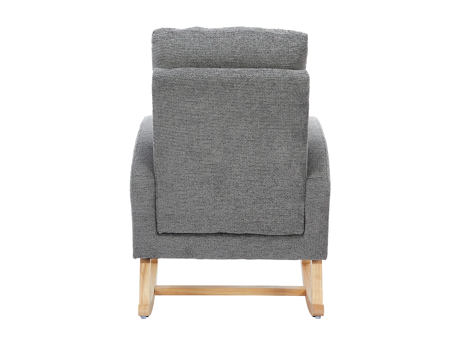 Teddy Velvet Schommelstoel met Voetenbank en Armleuningen - 132 x 50 x 99 cm - Massief Houten Frame - Grijs