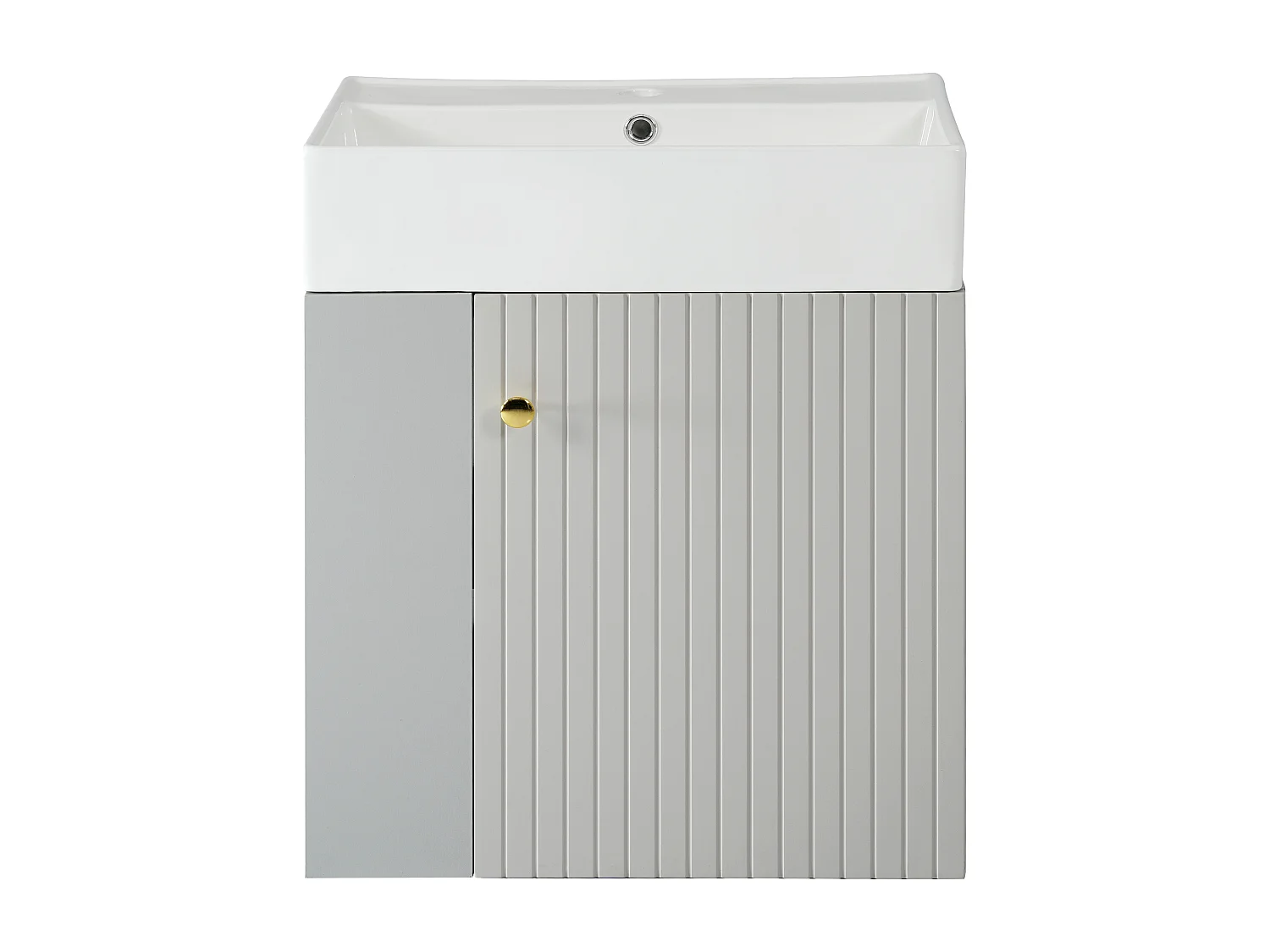 Szafka łazienkowa pod pojedynczą umywalkę - 2 wnęki boczne i 1 drzwi - 55 x 31 x 66,5 cm - Płyta wiórowa - Szara