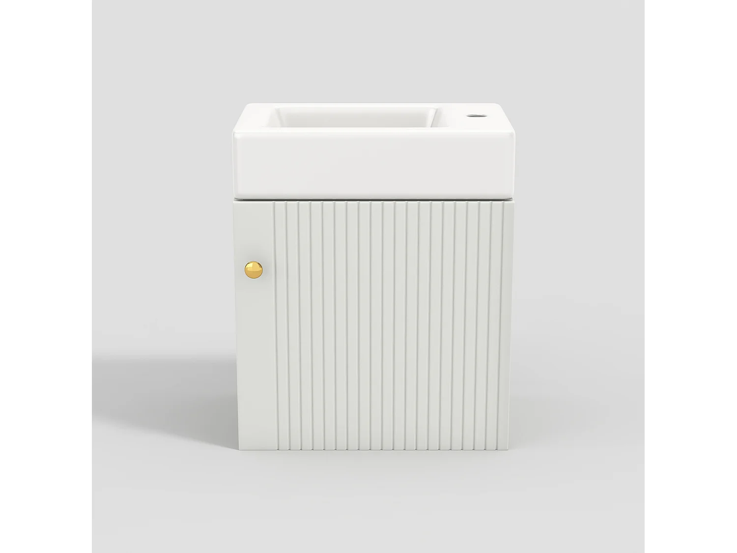 Meuble de salle de bain vasque simple, meuble bas avec vasque en céramique - 46 x 26 x 56 cm - Bois MDF - Blanc