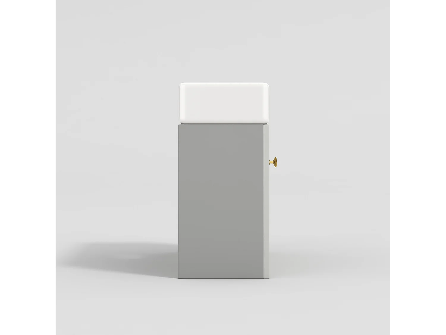 Mueble de baño de un seno, mueble base con lavabo de cerámica - 46 x 26 x 56 cm - Madera MDF - Gris