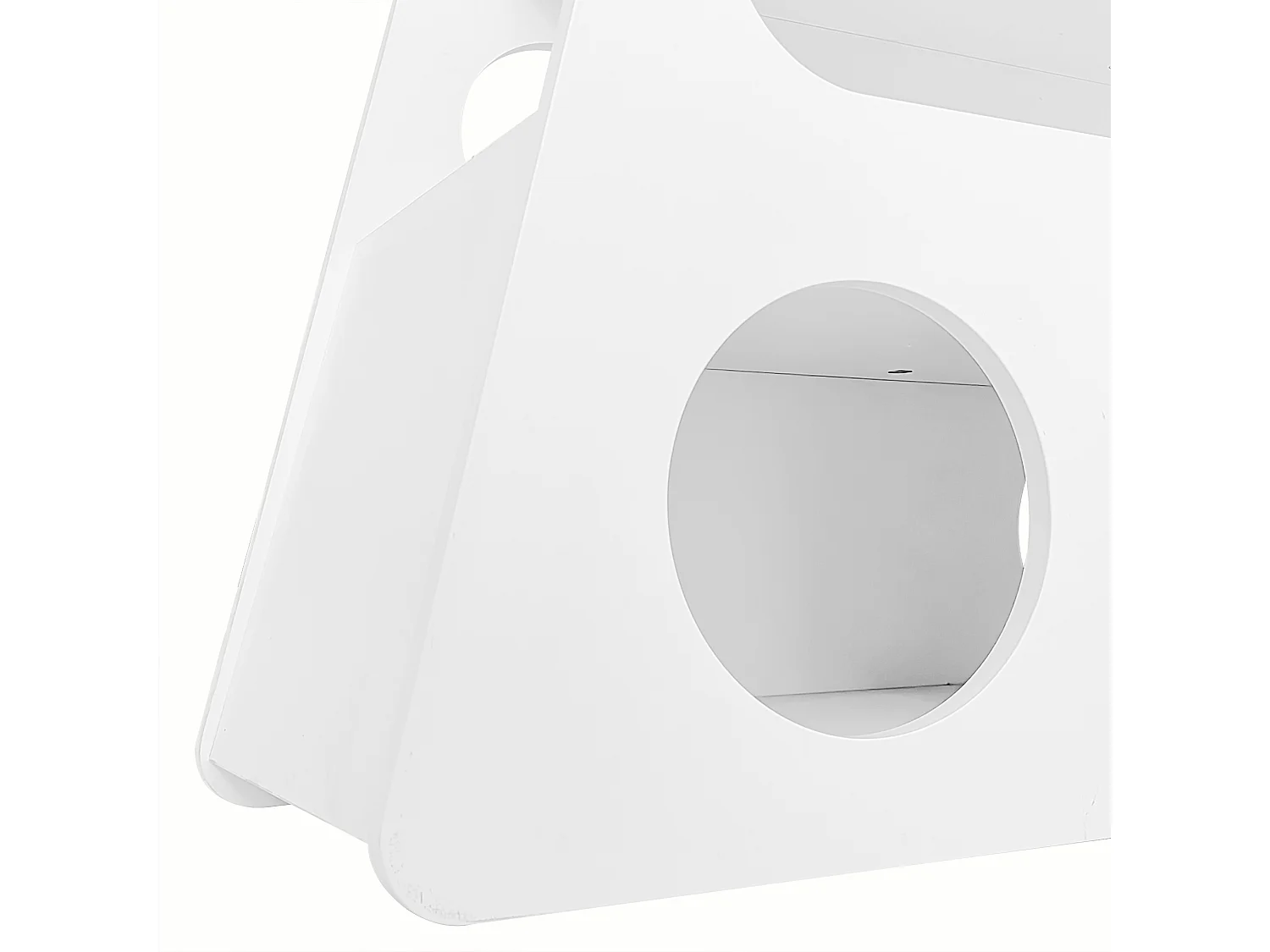 Table d'appoint mobile avec étagères de rangement, Buffet - 81x33x51,5 cm - MDF - Blanc