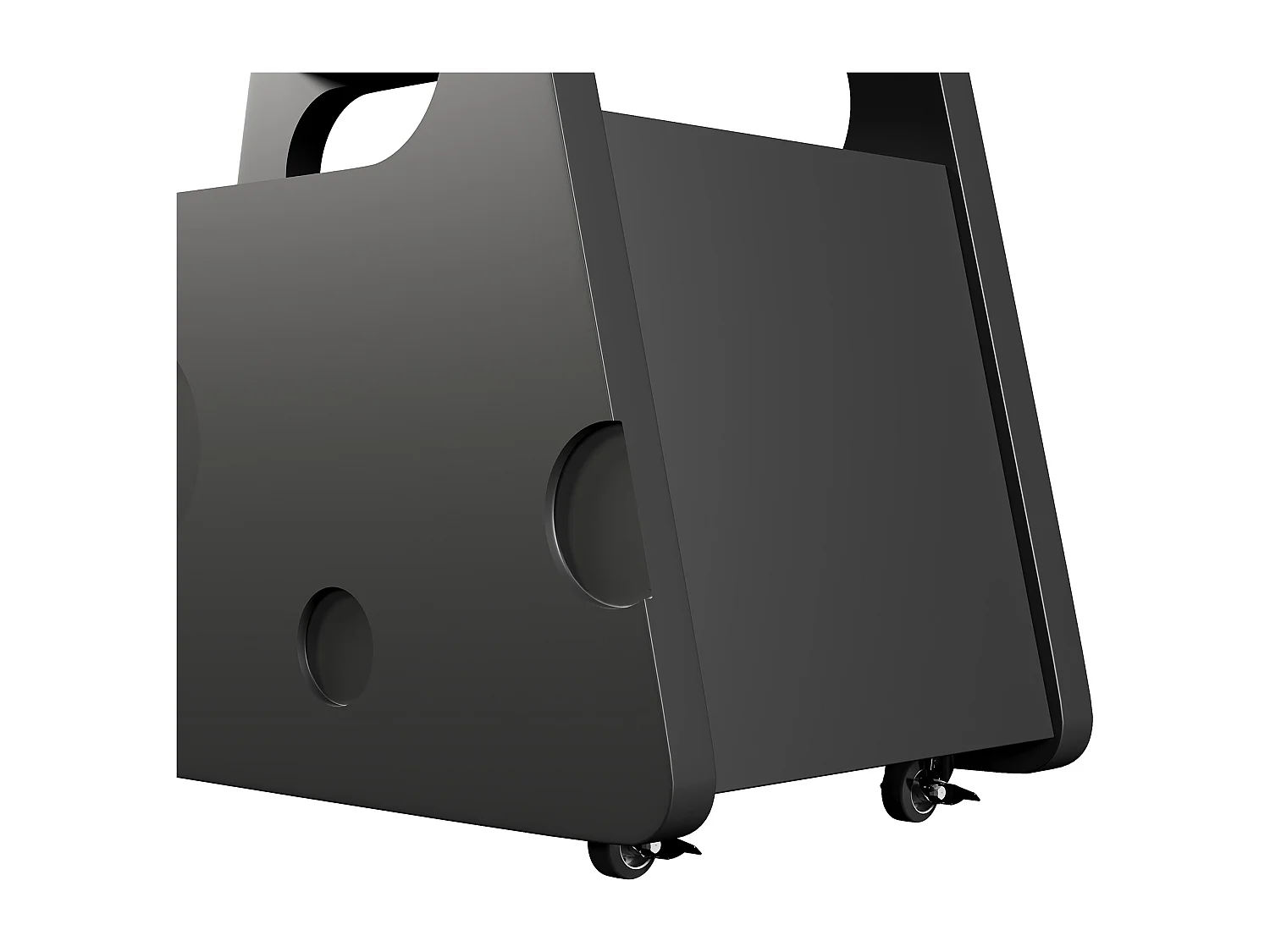 Table d'appoint mobile avec étagères de rangement, Buffet - 81x33x51,5 cm - MDF - Noir