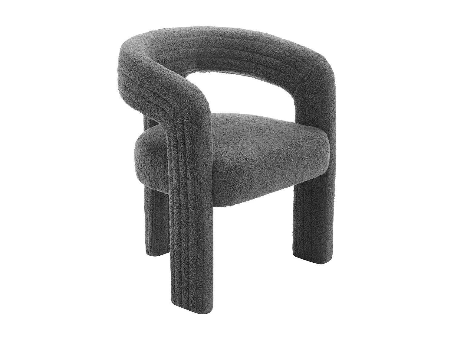 Lot de 2 fauteuils en peluche avec accoudoirs - 62.5 x 47 x 75 cm - pour salon ou chambre - Gris