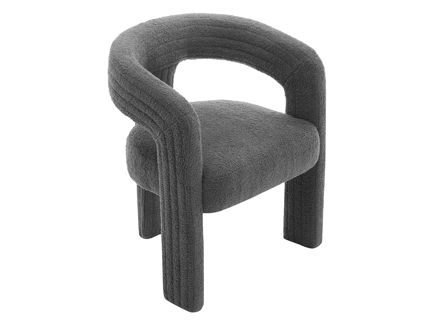 Lot de 2 fauteuils en peluche avec accoudoirs - 62.5 x 47 x 75 cm - pour salon ou chambre - Gris